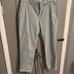Women's Light mint green cropped jeans